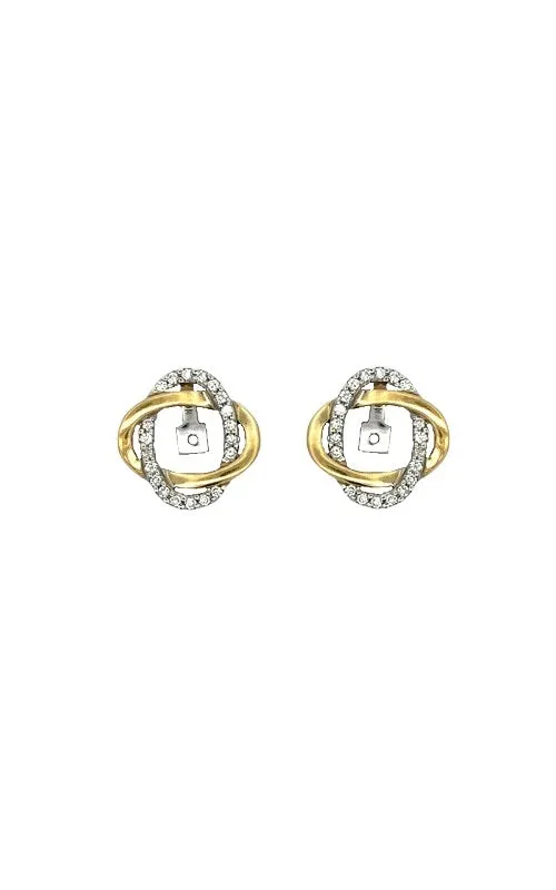 18K WHITE AND YELLOW GOLD CONVERTIBLE EARRING JACKETS  G6901