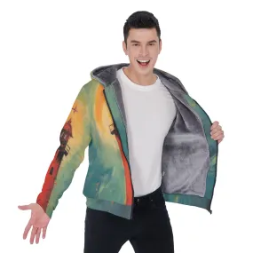 All-Over Print Men's Sherpa Fleece Zip Up Hoodie, lighthouse, theme, print, #25aa7