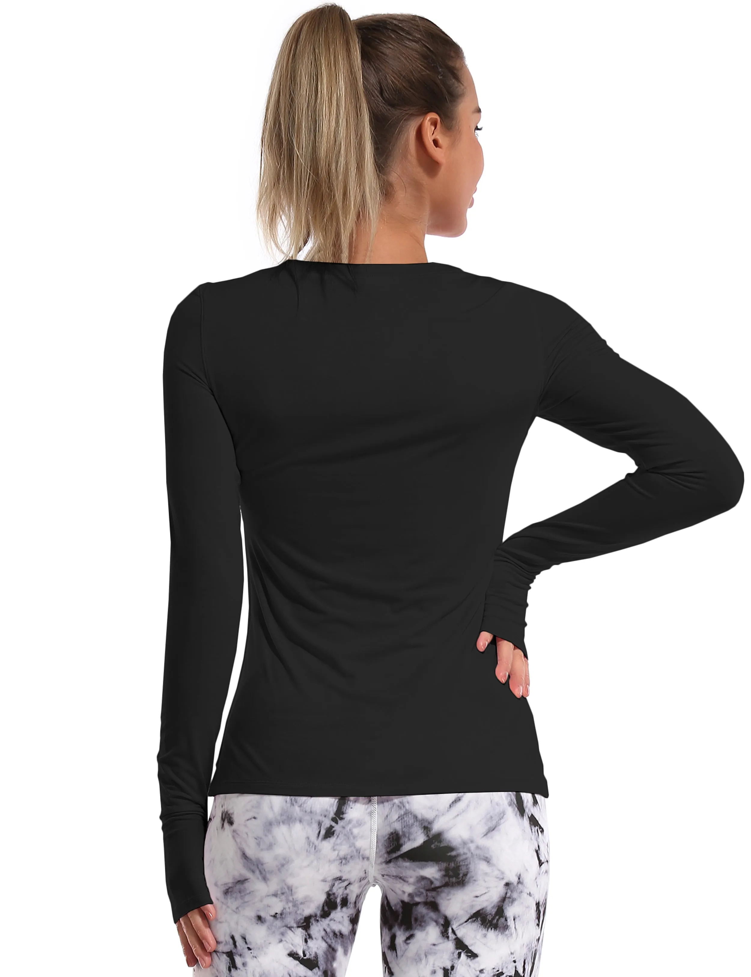 Athlete Long Sleeve Tops black_yoga