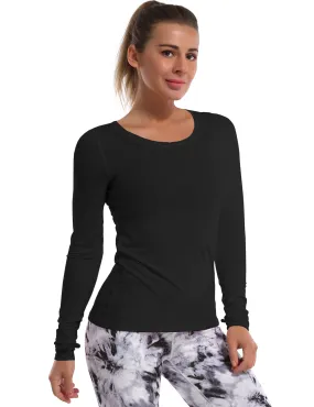 Athlete Long Sleeve Tops black_yoga