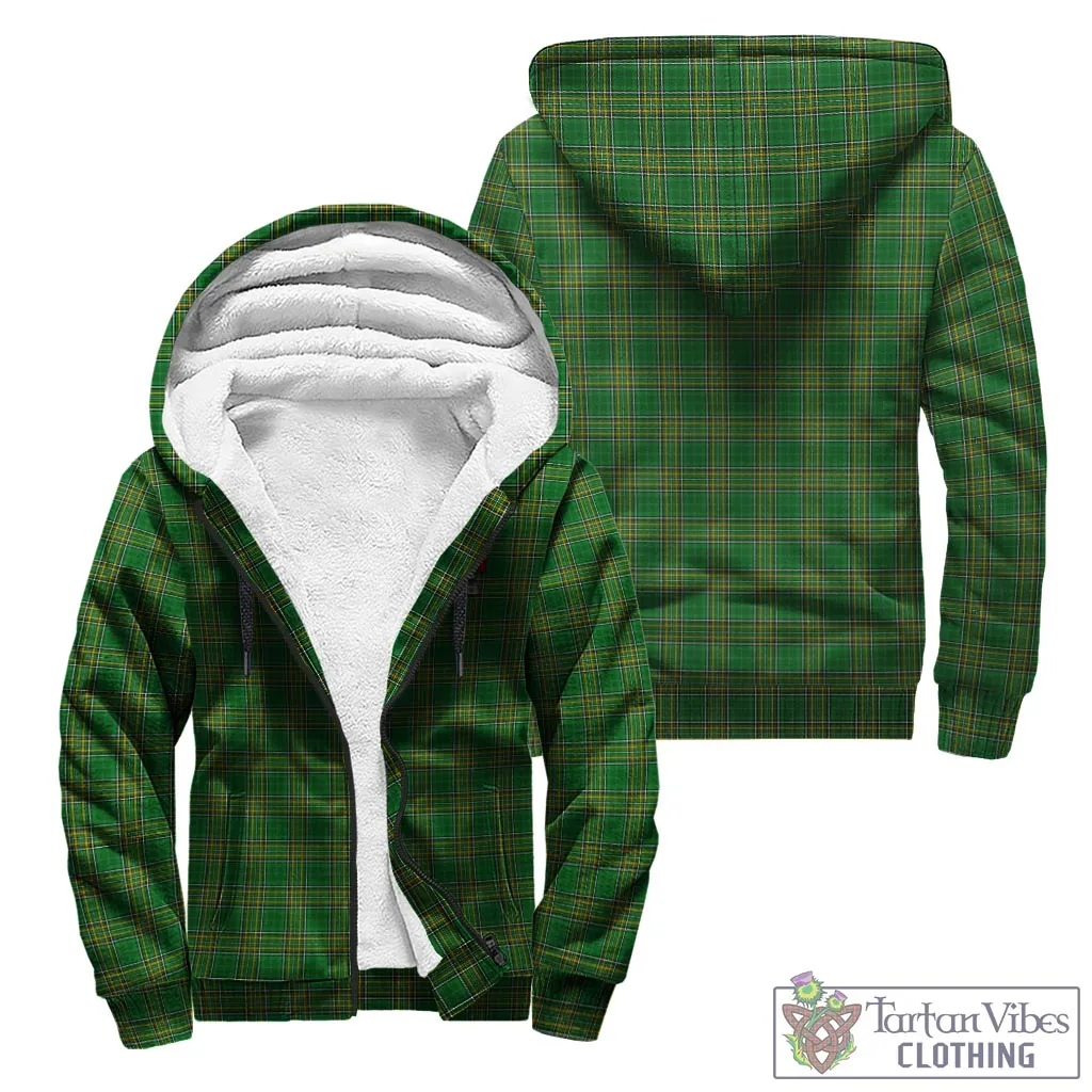 Barrington Irish Clan Tartan Sherpa Hoodie with Coat of Arms