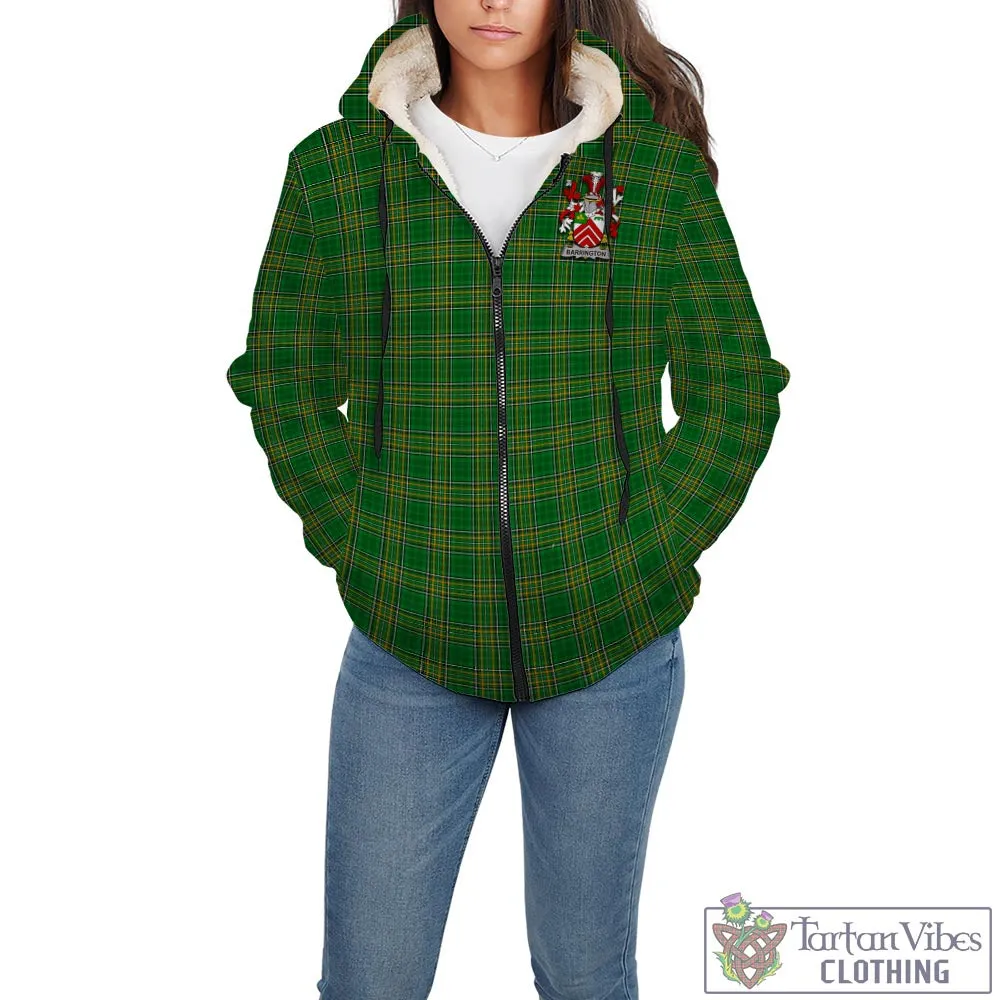 Barrington Irish Clan Tartan Sherpa Hoodie with Coat of Arms