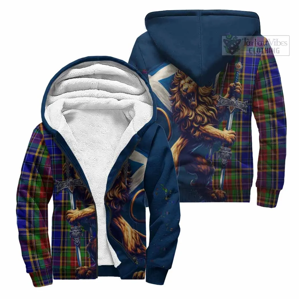 Beattie (Beatty) Tartan Family Crest Sherpa Hoodie with Scottish Majestic Lion