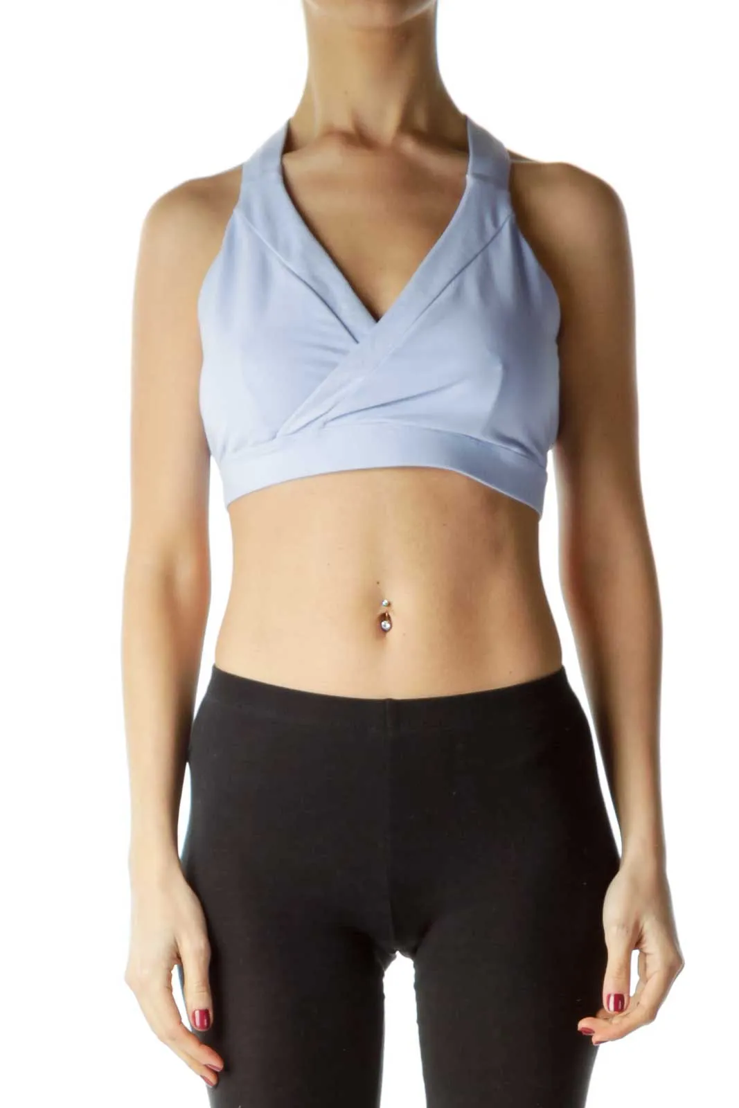 Blue Racerback Yoga Sports Bra