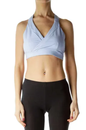 Blue Racerback Yoga Sports Bra