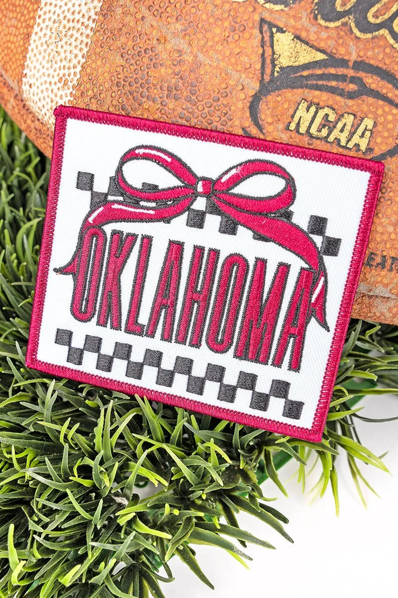 Bow Oklahoma Check Embroidered Patch