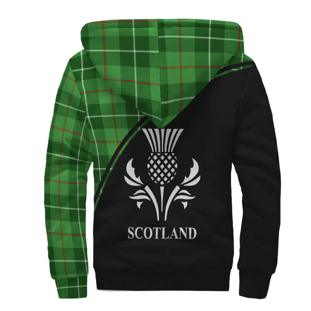 Boyle Tartan Sherpa Hoodie with Family Crest Curve Style