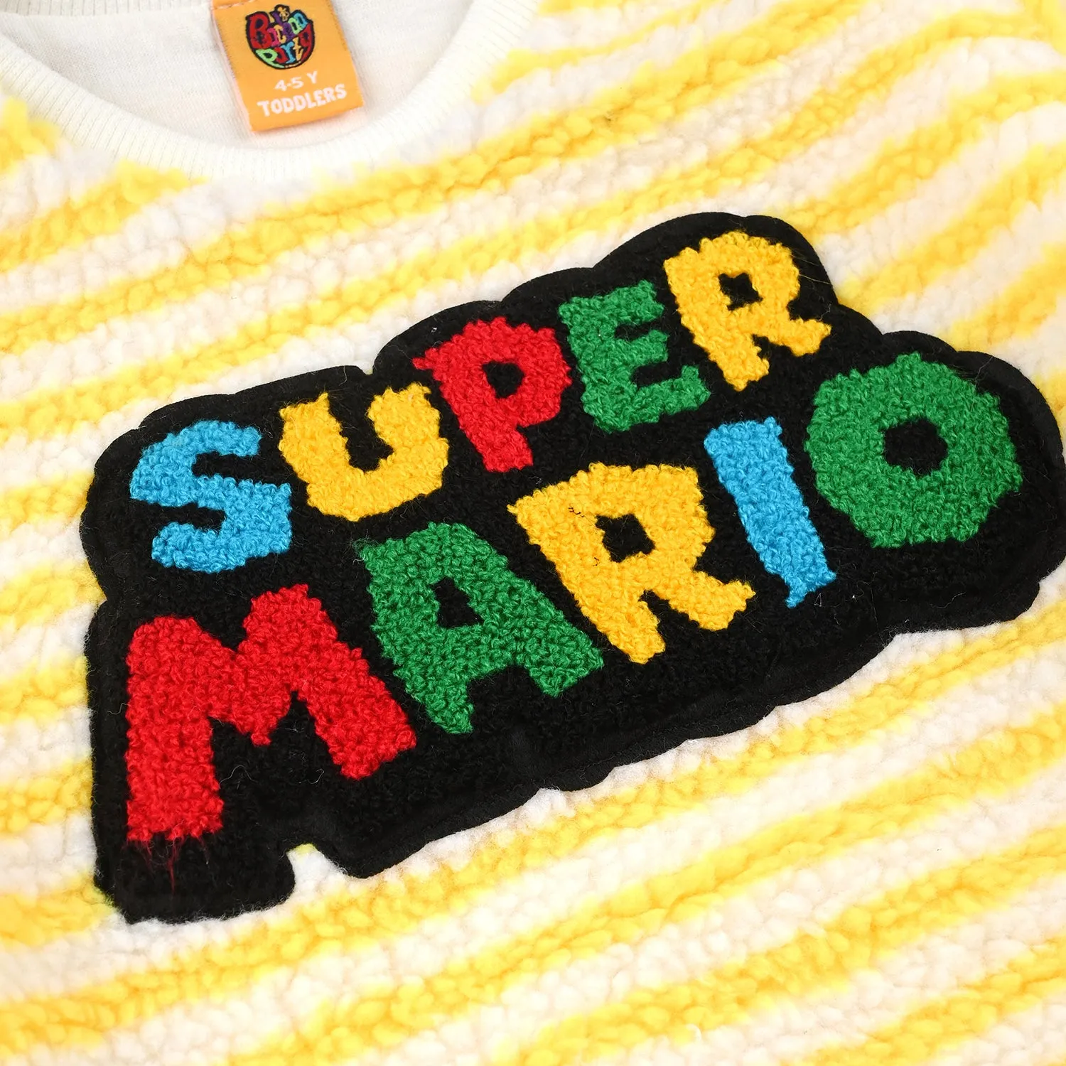 Boys Sherpa SweatShirt Super Mario-Yellow