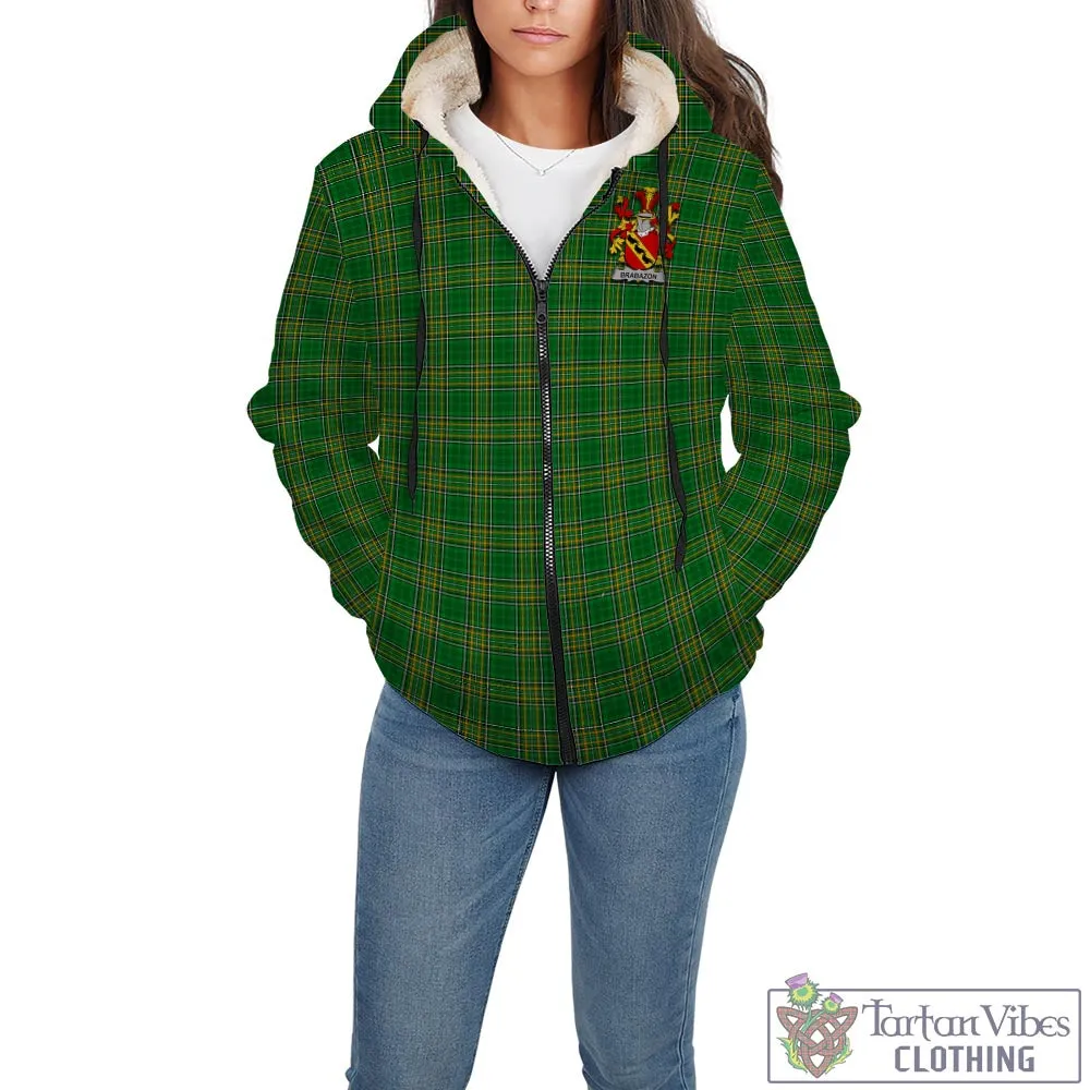 Brabazon Irish Clan Tartan Sherpa Hoodie with Coat of Arms