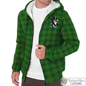 Braden Irish Clan Tartan Sherpa Hoodie with Coat of Arms