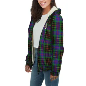 Brodie Hunting Modern Tartan Sherpa Hoodie with Family Crest