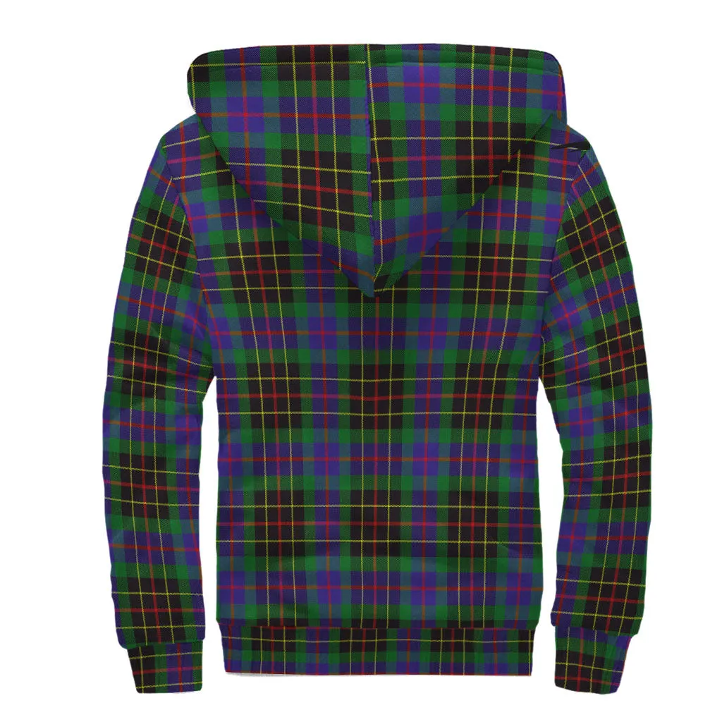 Brodie Hunting Modern Tartan Sherpa Hoodie with Family Crest