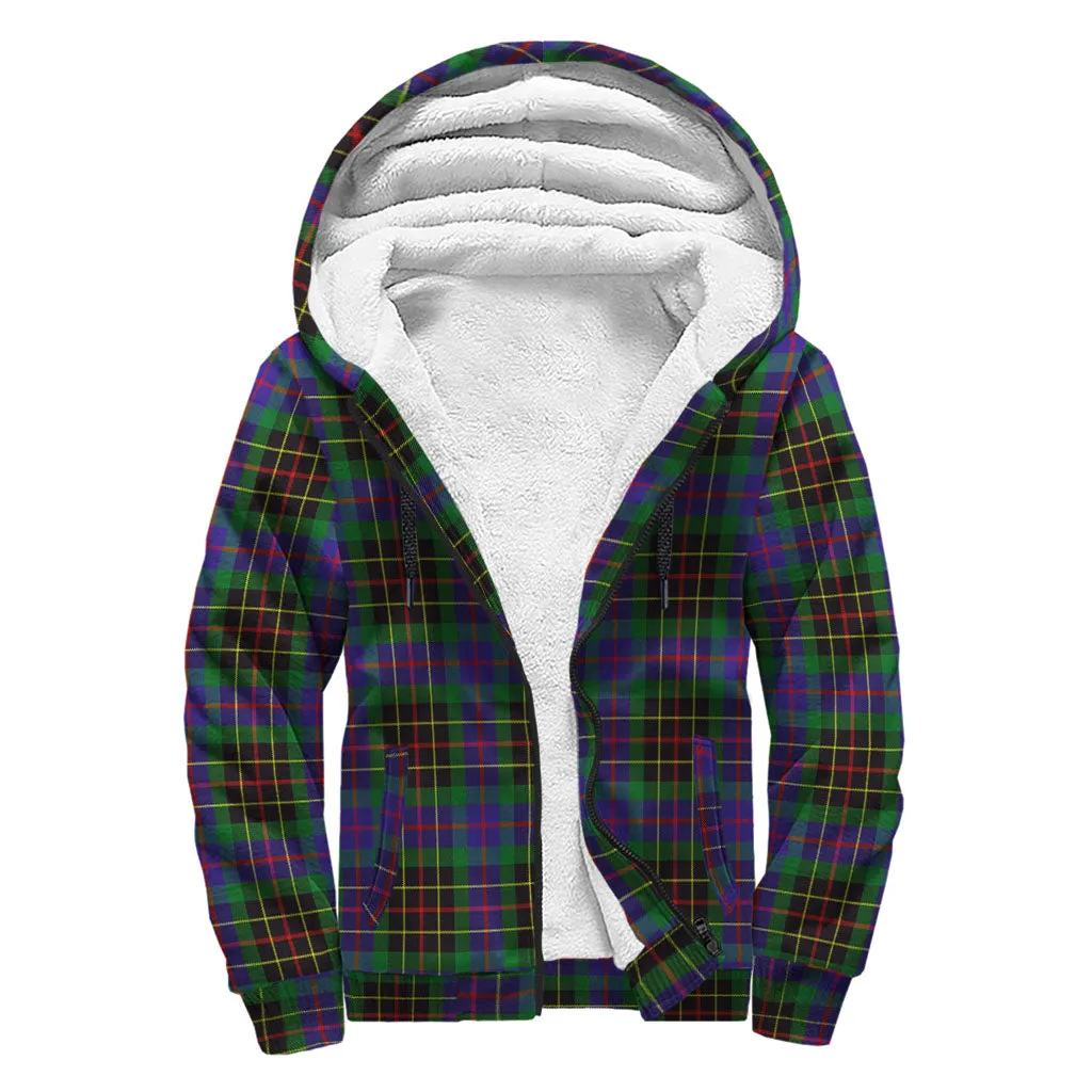 Brodie Hunting Modern Tartan Sherpa Hoodie with Family Crest