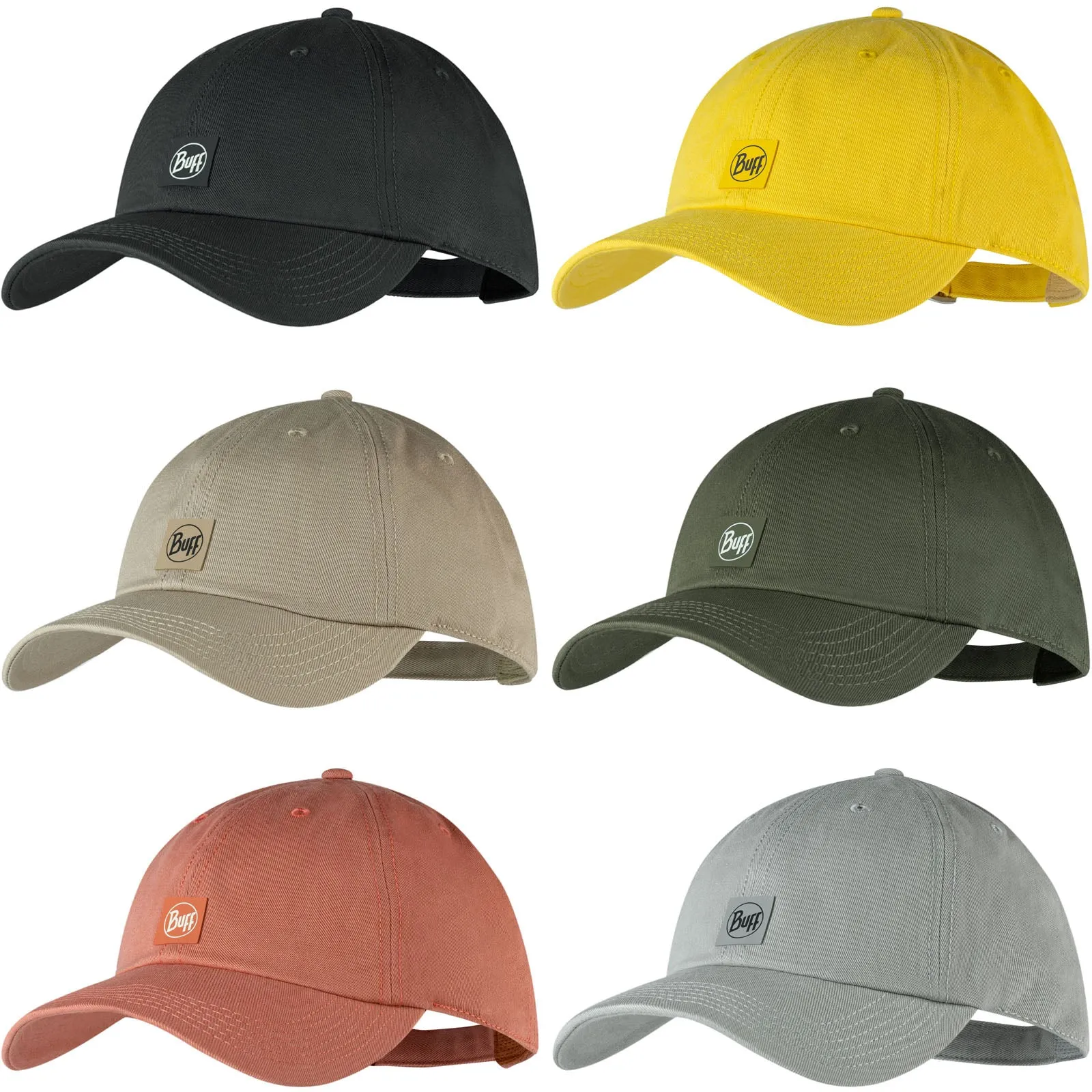 Buff Adults Solid UPF 50 6 Panel Running Baseball Cap Hat