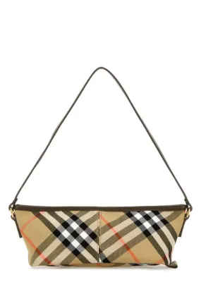 Burberry Women Embroidered Canvas Mini Check Handbag