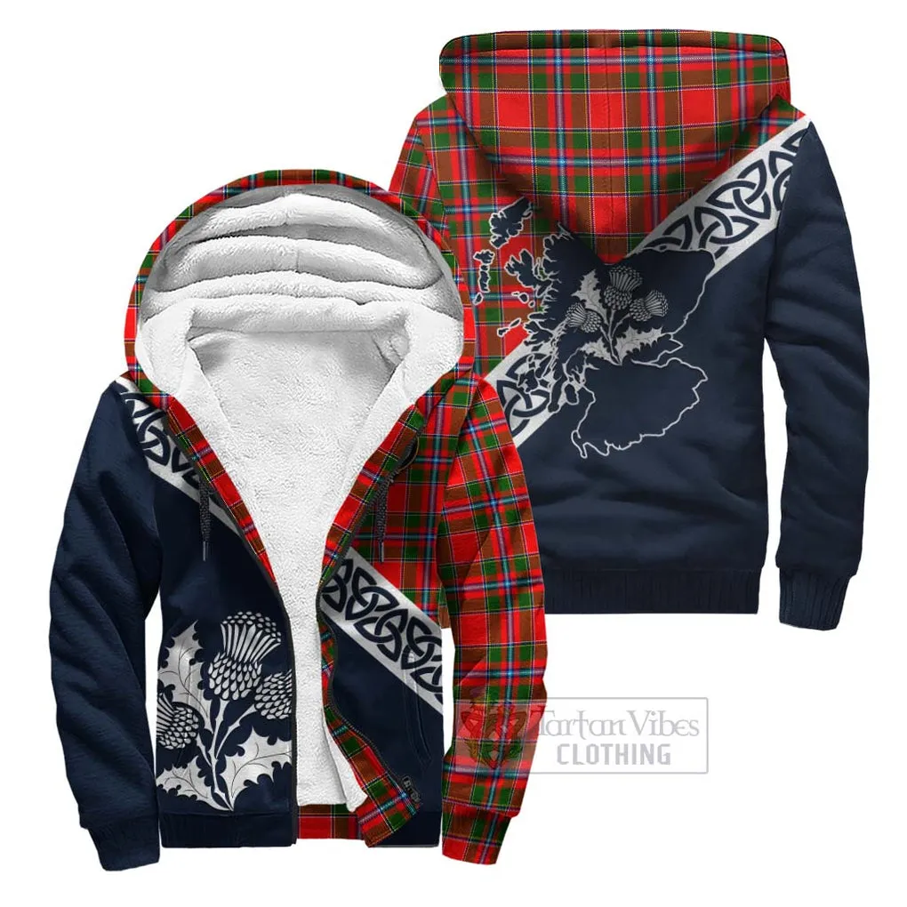 Butter Tartan Sherpa Hoodie Featuring Thistle and Scotland Map