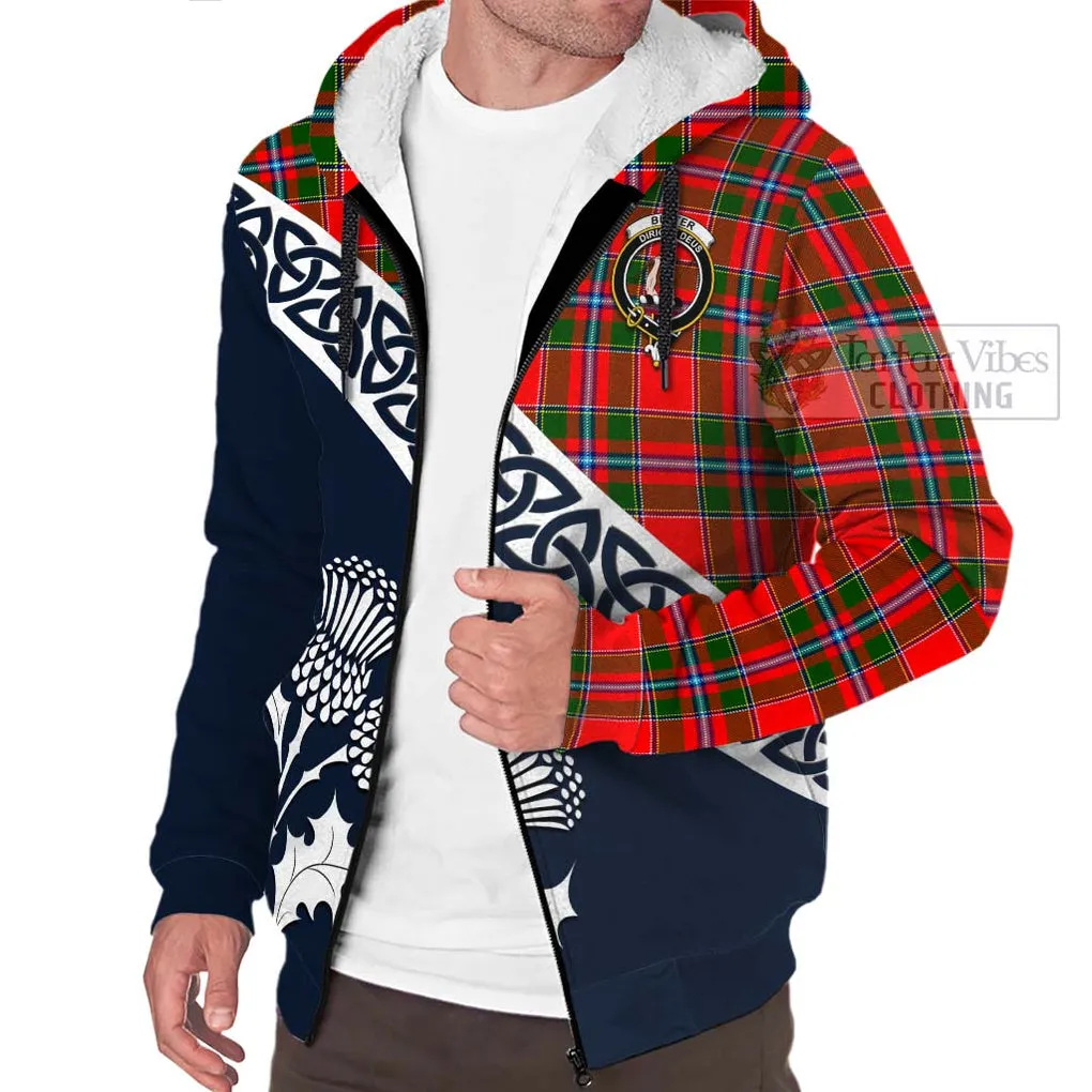 Butter Tartan Sherpa Hoodie Featuring Thistle and Scotland Map