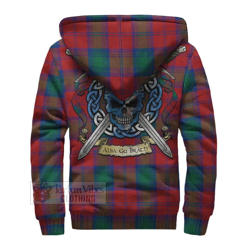 Byres (Byses) Tartan Sherpa Hoodie with Family Crest Celtic Skull Style