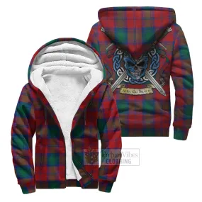 Byres (Byses) Tartan Sherpa Hoodie with Family Crest Celtic Skull Style