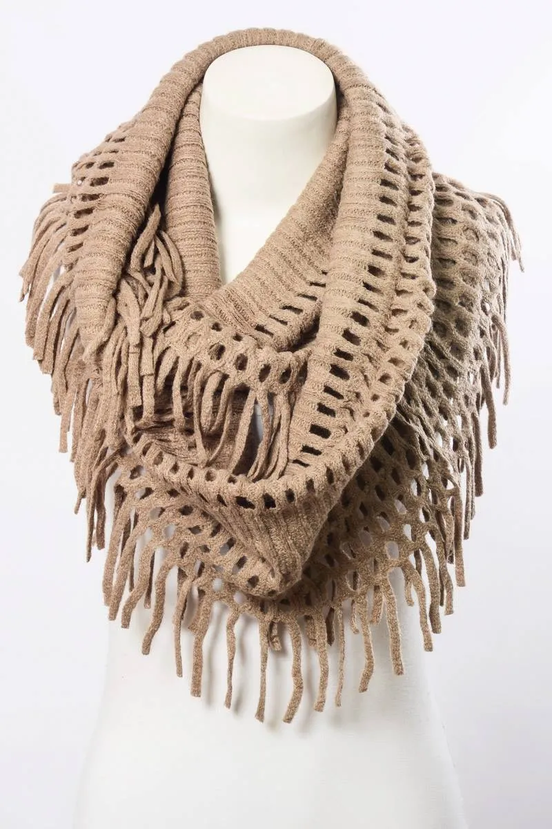 Chenille Tassel Infinity Scarves (Variety of Colors)