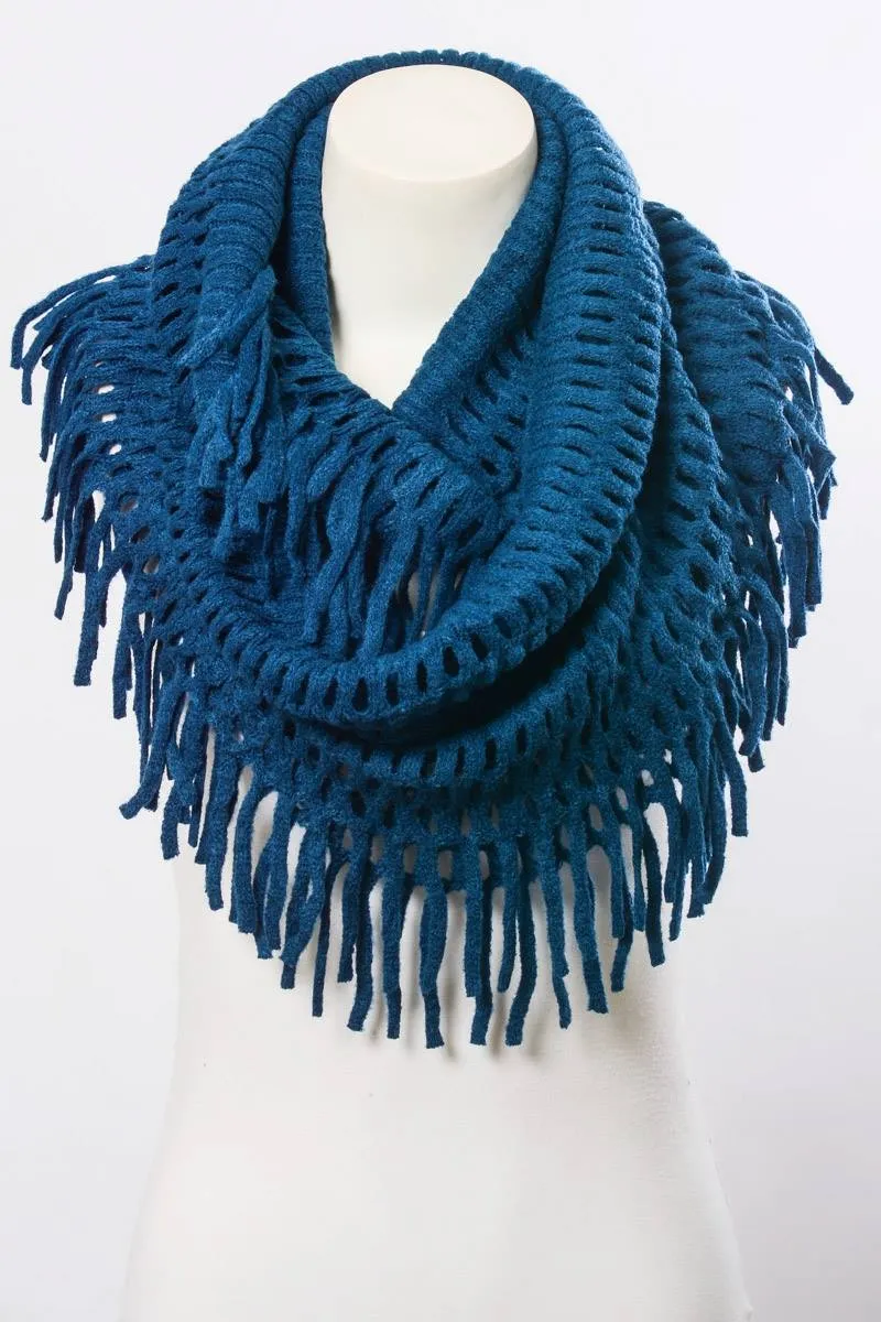 Chenille Tassel Infinity Scarves (Variety of Colors)