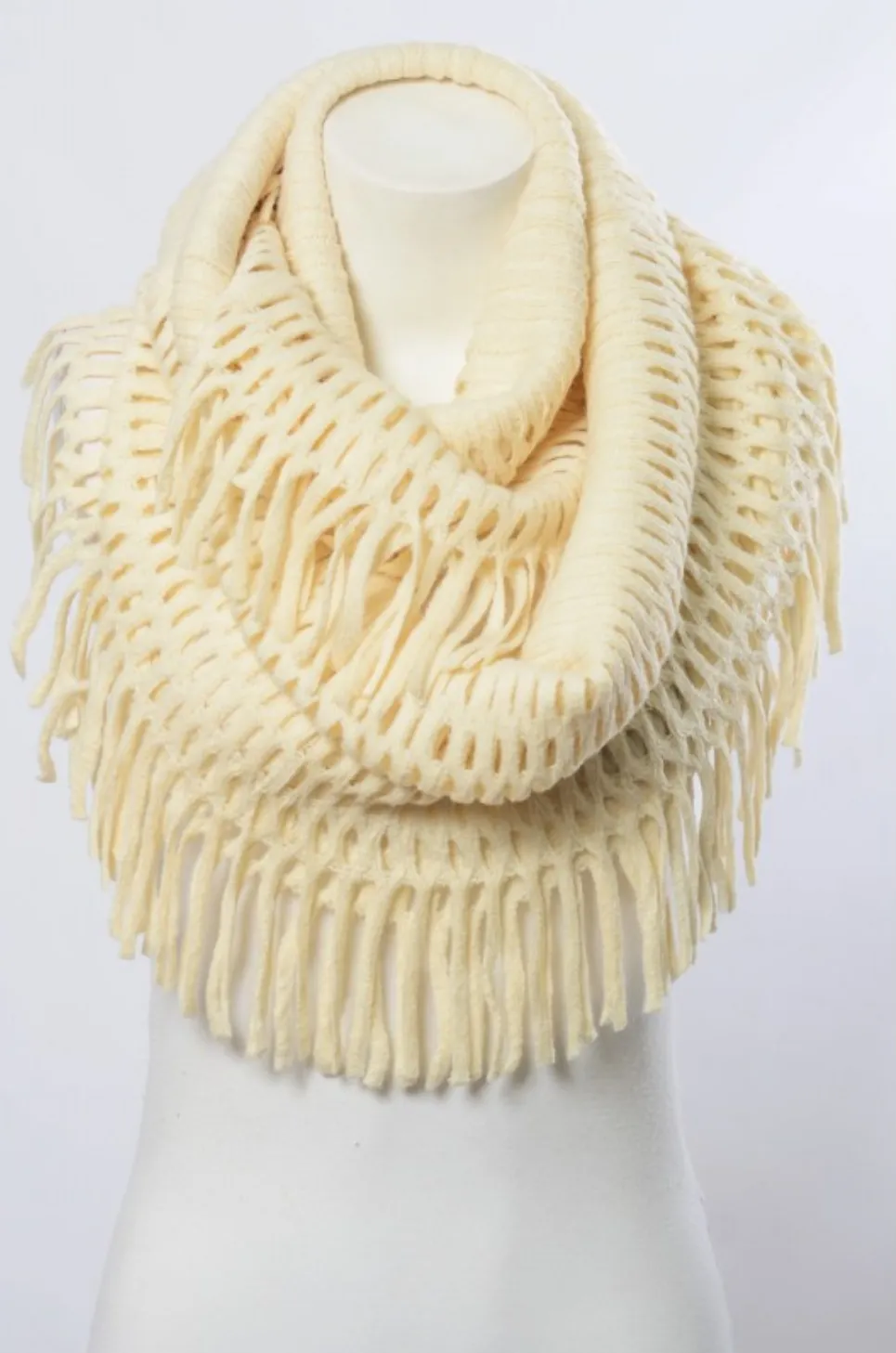 Chenille Tassel Infinity Scarves (Variety of Colors)