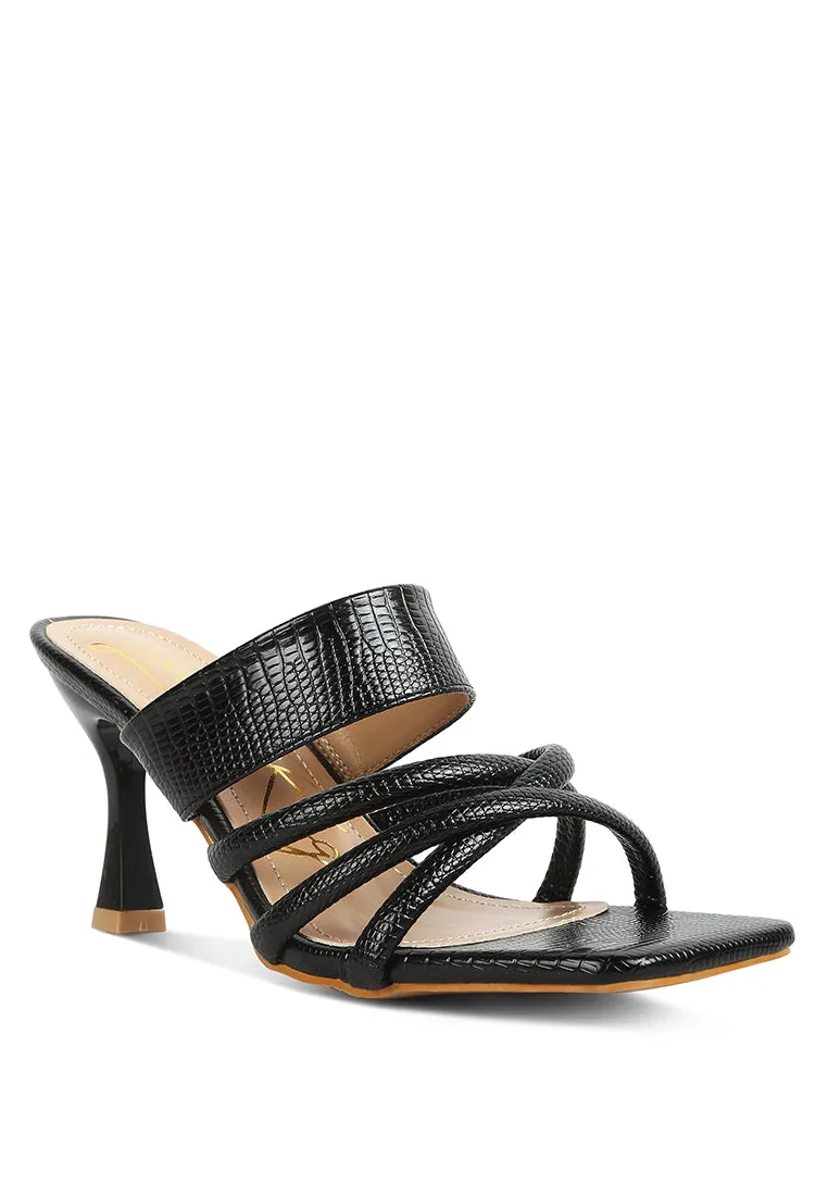 Chiri Criss Cross Strap Spool Heel Sandals