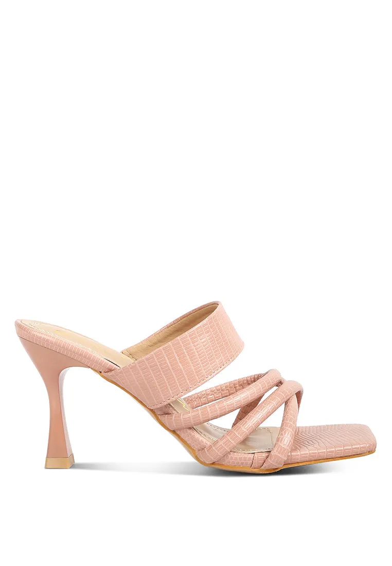 Chiri Criss Cross Strap Spool Heel Sandals