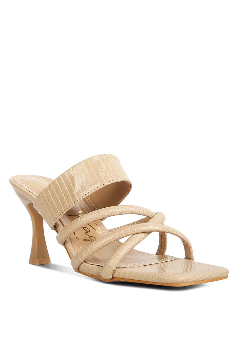 Chiri Criss Cross Strap Spool Heel Sandals