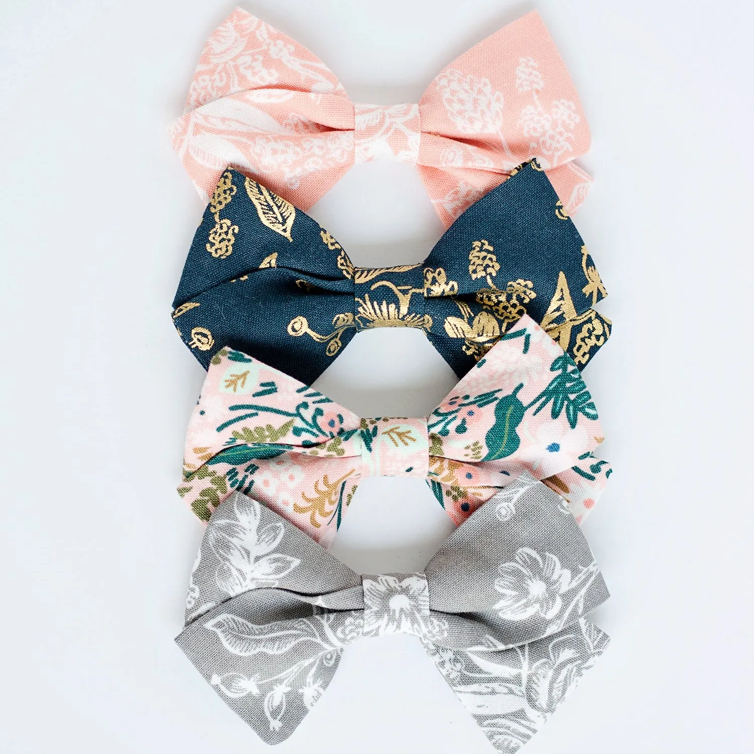 Classic Hair Bow Clip Or Headband / Peach Toile