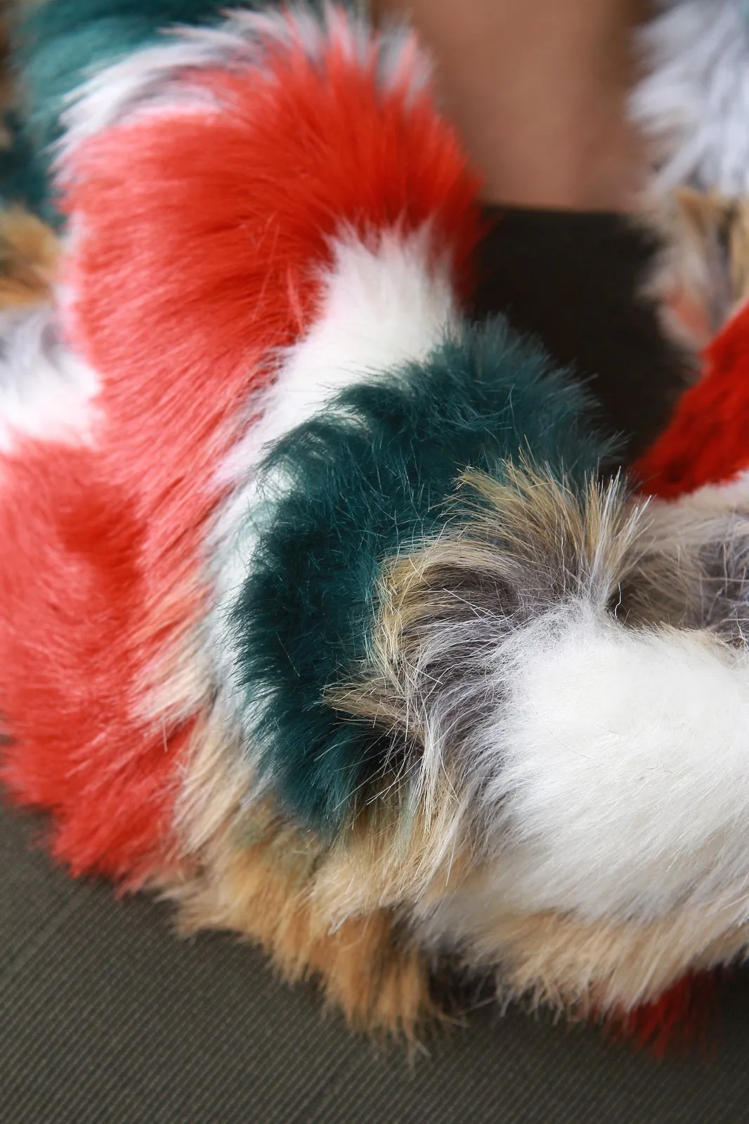 Colorful Furry Circle Scarf