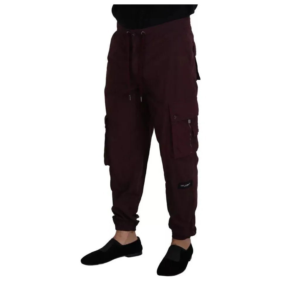 Dolce & Gabbana Bordeaux Cargo Jogger Trouser Cotton Pants