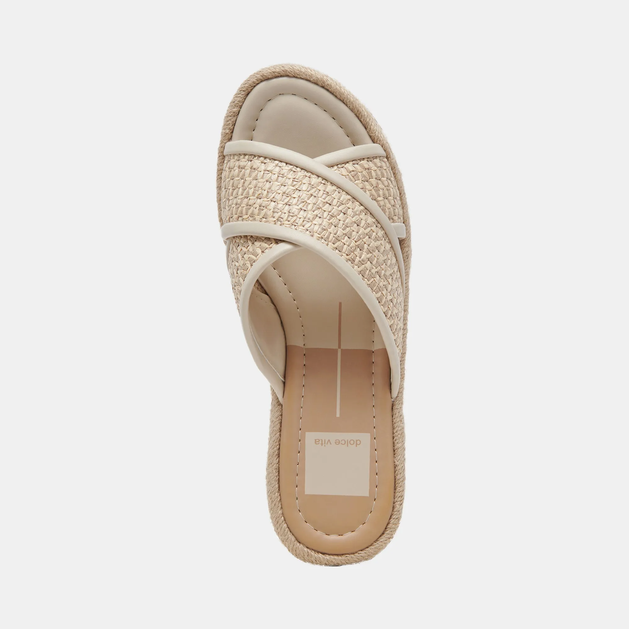 ELDORA HEELS NATURAL WHITE RAFFIA