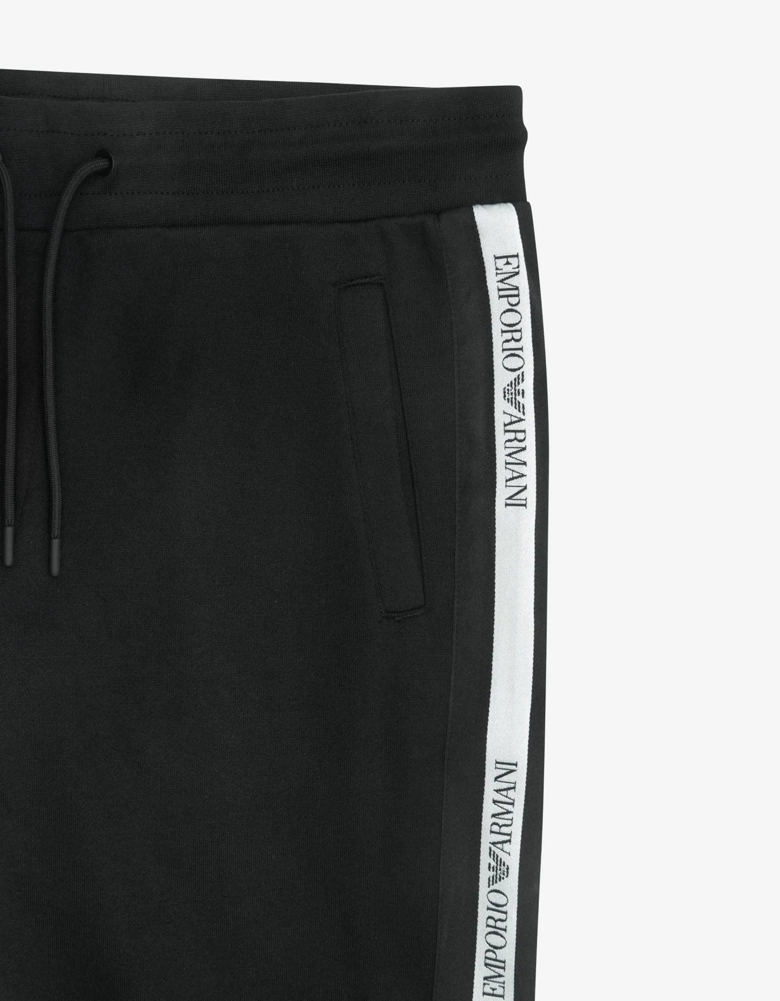 Emporio Armani Black Logo Band Sweat Pants