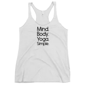 Fact: Mind Body Yoga Simple White Tank Top