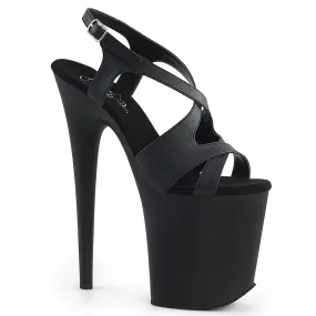 Flamingo-831 Black Faux Leather/Black Matte, 8" Heels