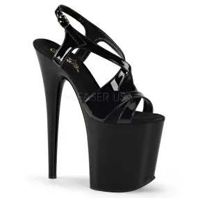 Flamingo-831 Black Patent, 8" Heels