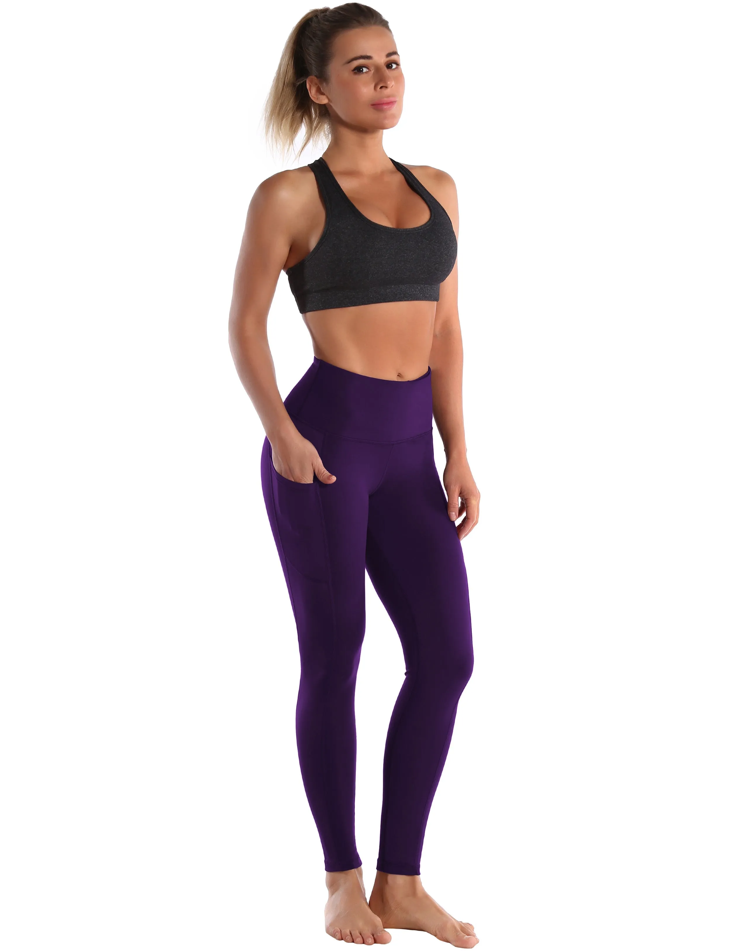 Hip Line Side Pockets Jogging Pants eggplantpurple_Jogging