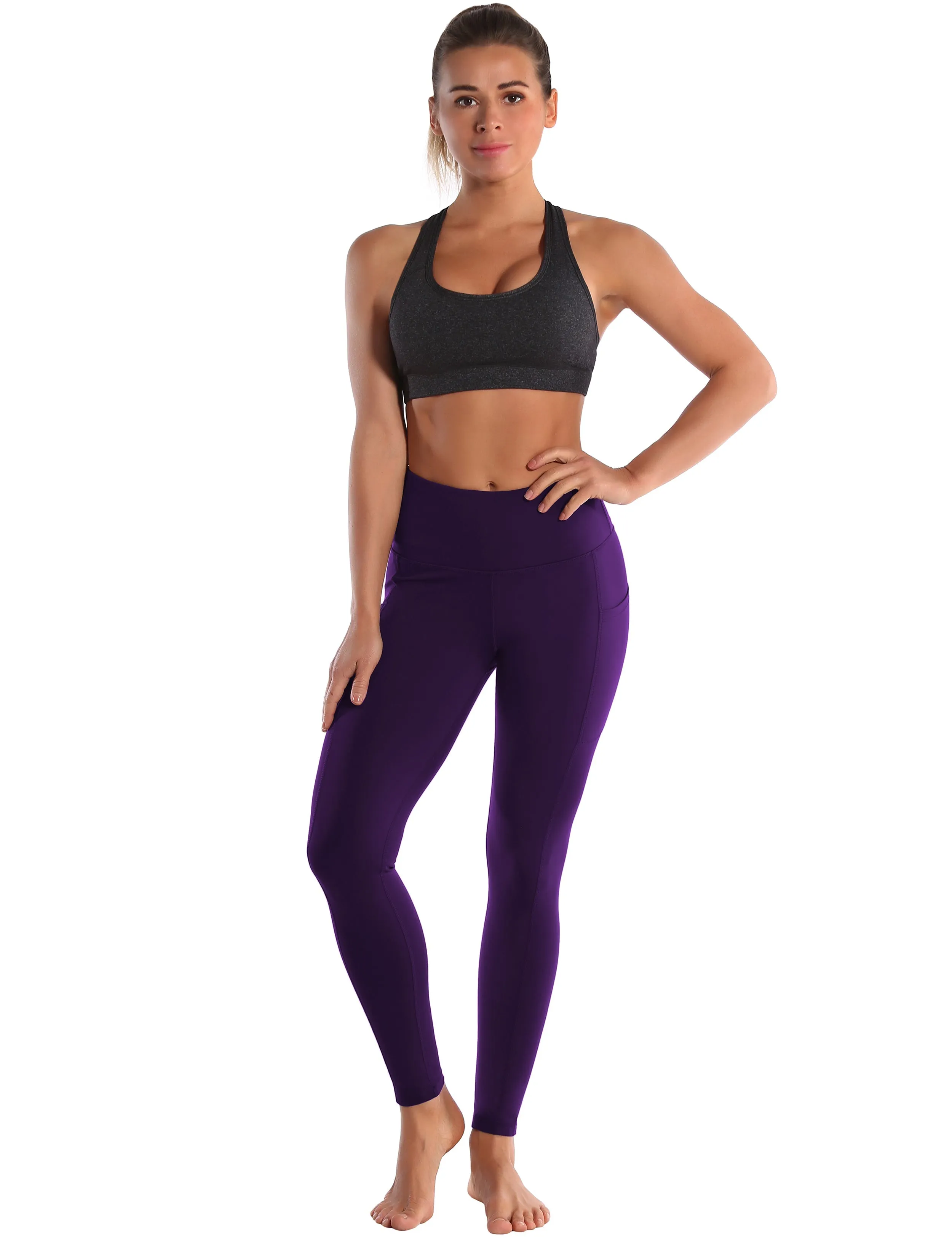 Hip Line Side Pockets Jogging Pants eggplantpurple_Jogging