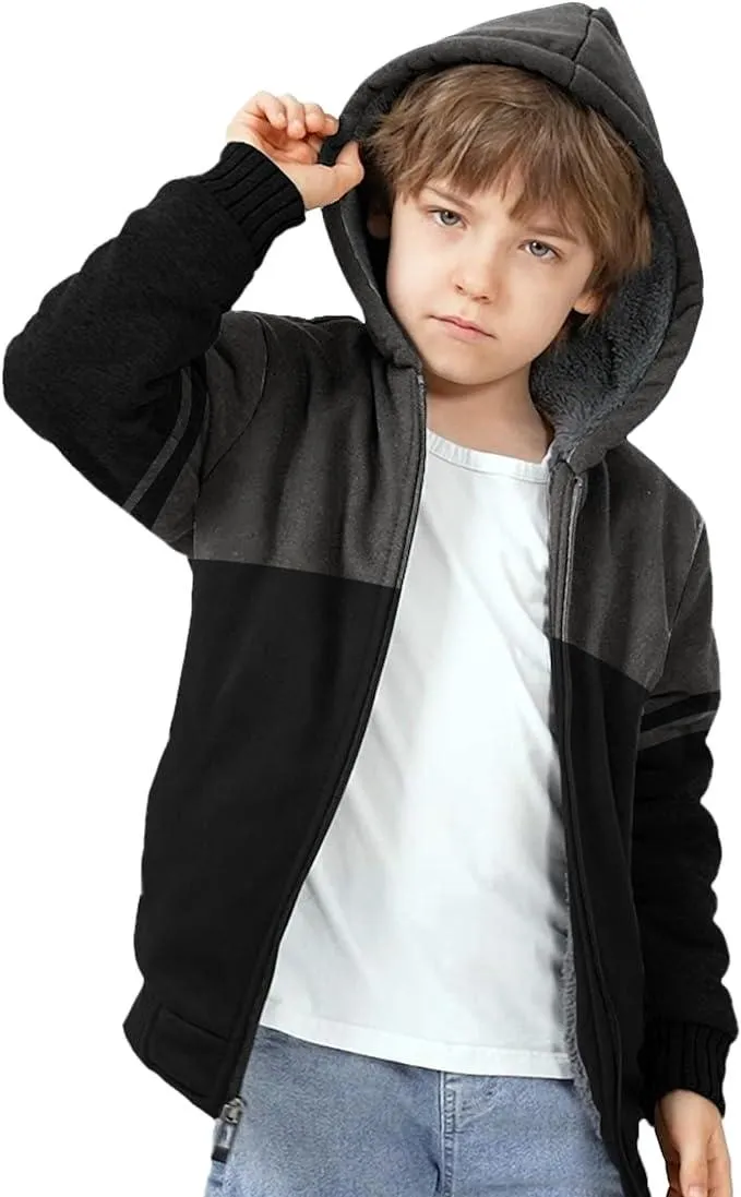 Kid's Fleece Zip-Up Hoodie With Two Pockets-ZPK005541