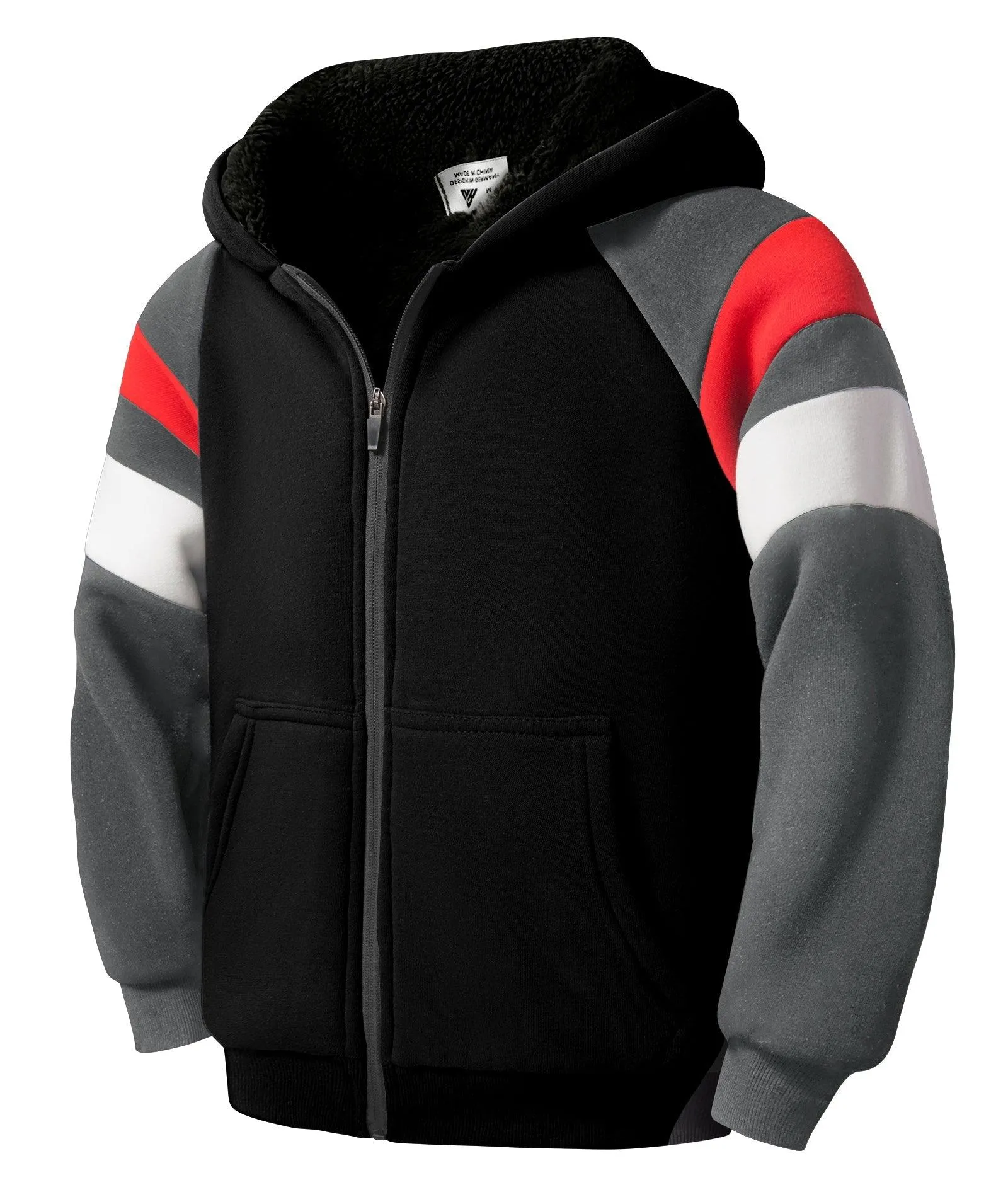 Kid's Full Zip Up Printed Fleece Hoodie-ZPK006218