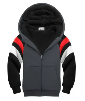 Kid's Full Zip Up Printed Fleece Hoodie-ZPK006218