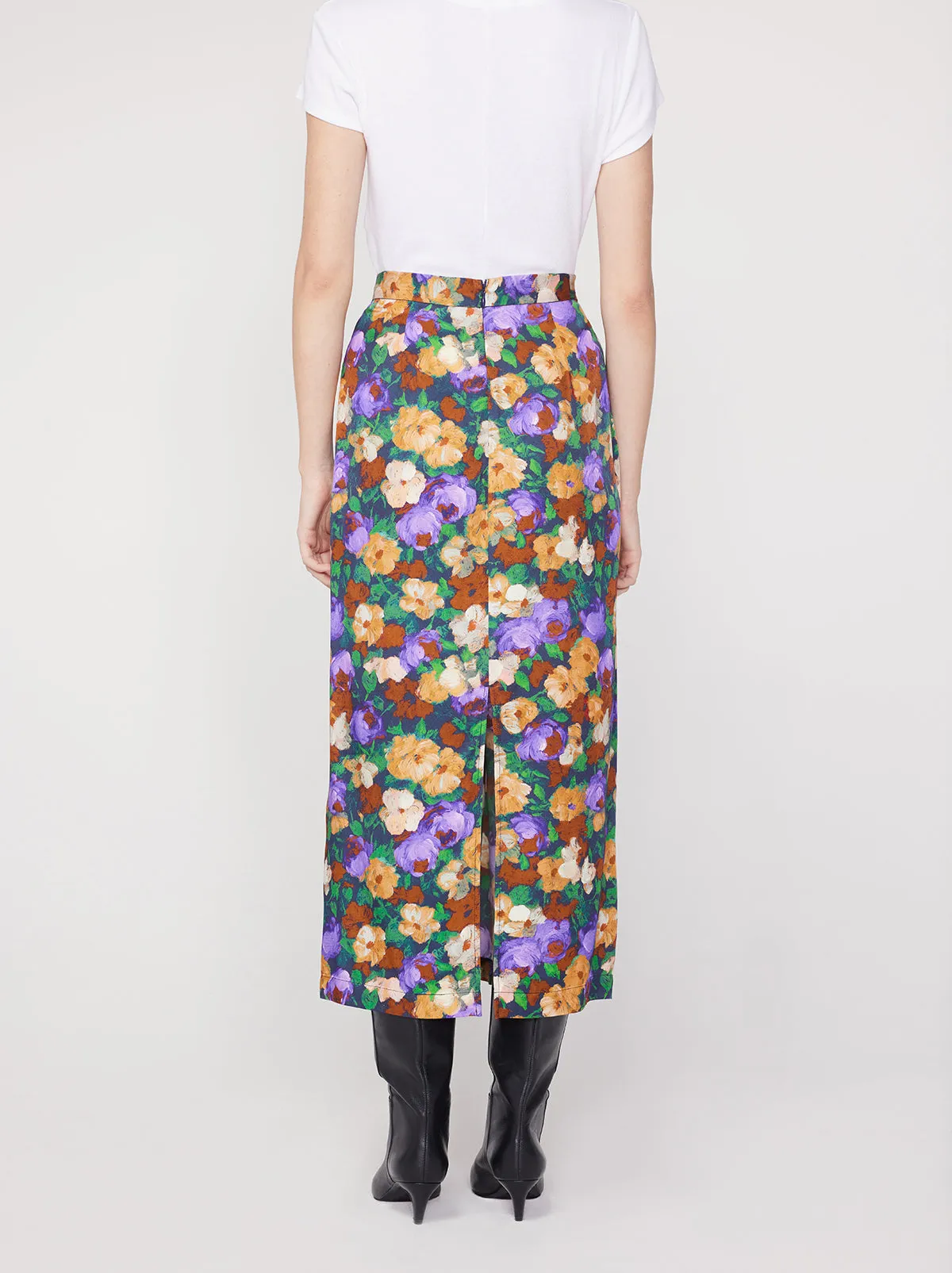 Laurel Iris Impressionist Floral Skirt