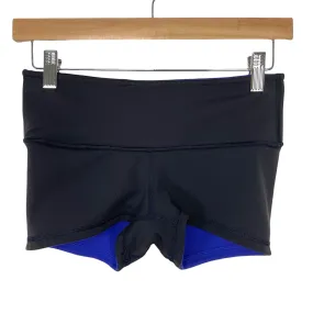 Lululemon Black/Blue REVERSIBLE Yoga Shorts- Size 4