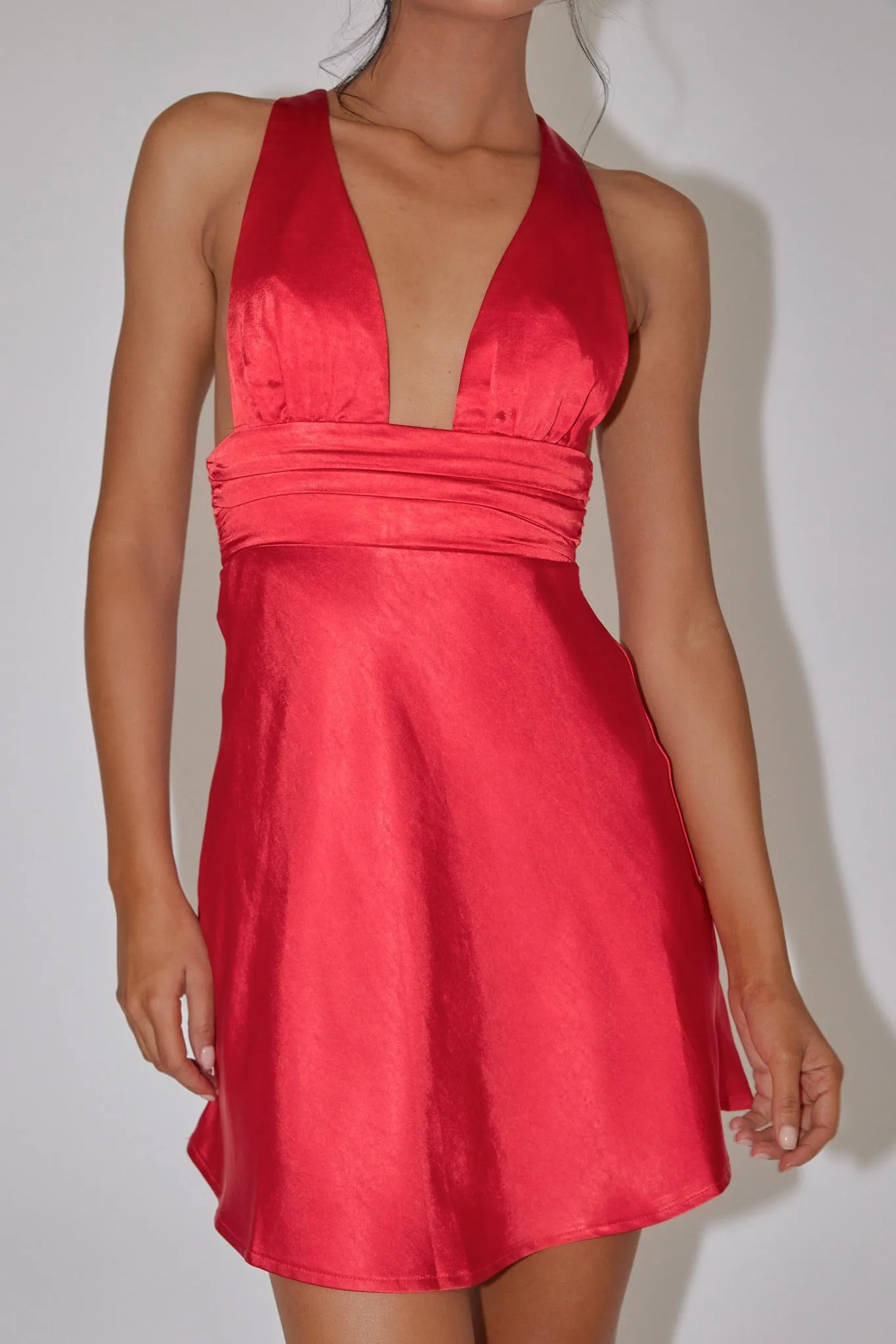 Mad About You Criss-Cross Back Mini Dress Fire Red