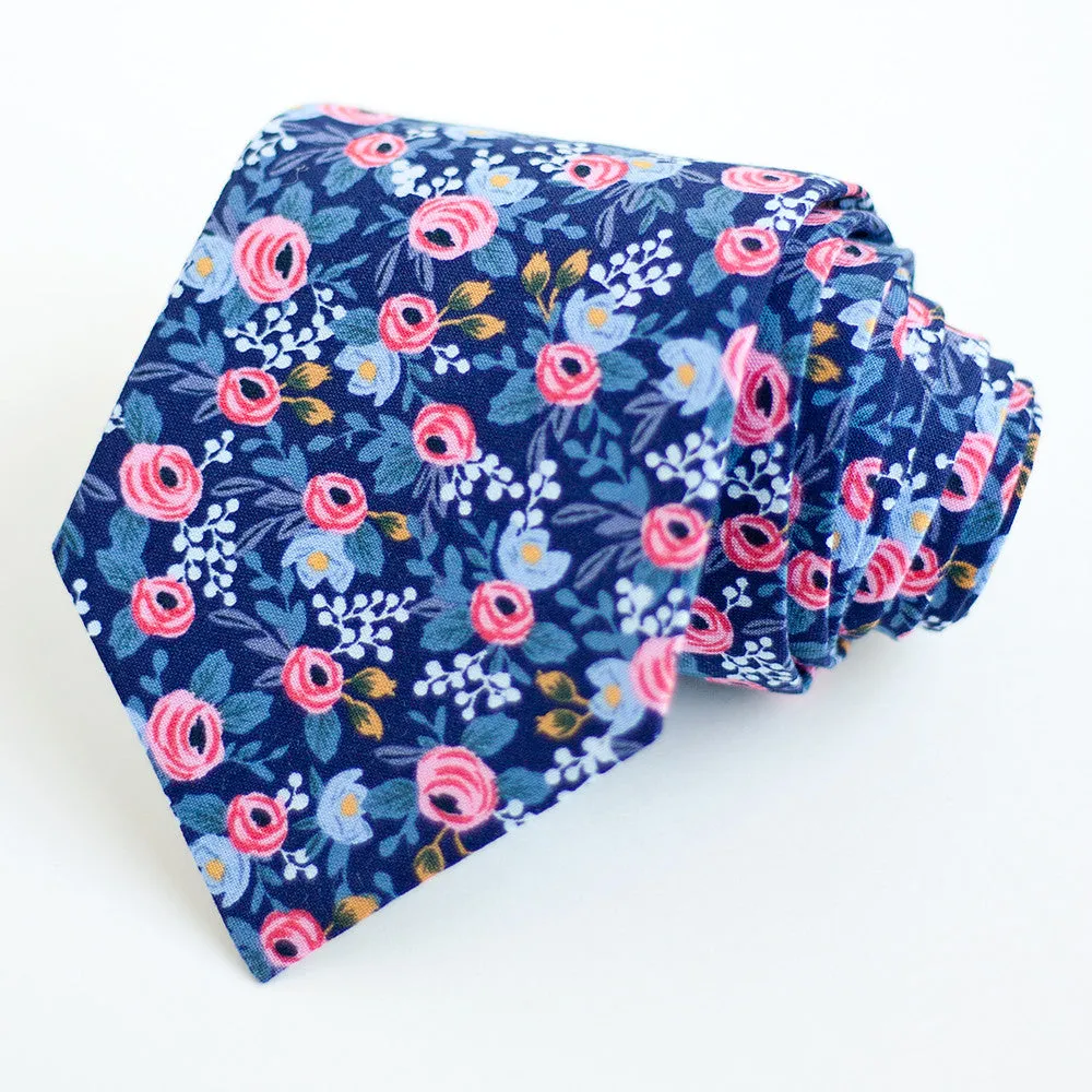 Men's Pre-Tied Bow Tie / Rosa In Navy