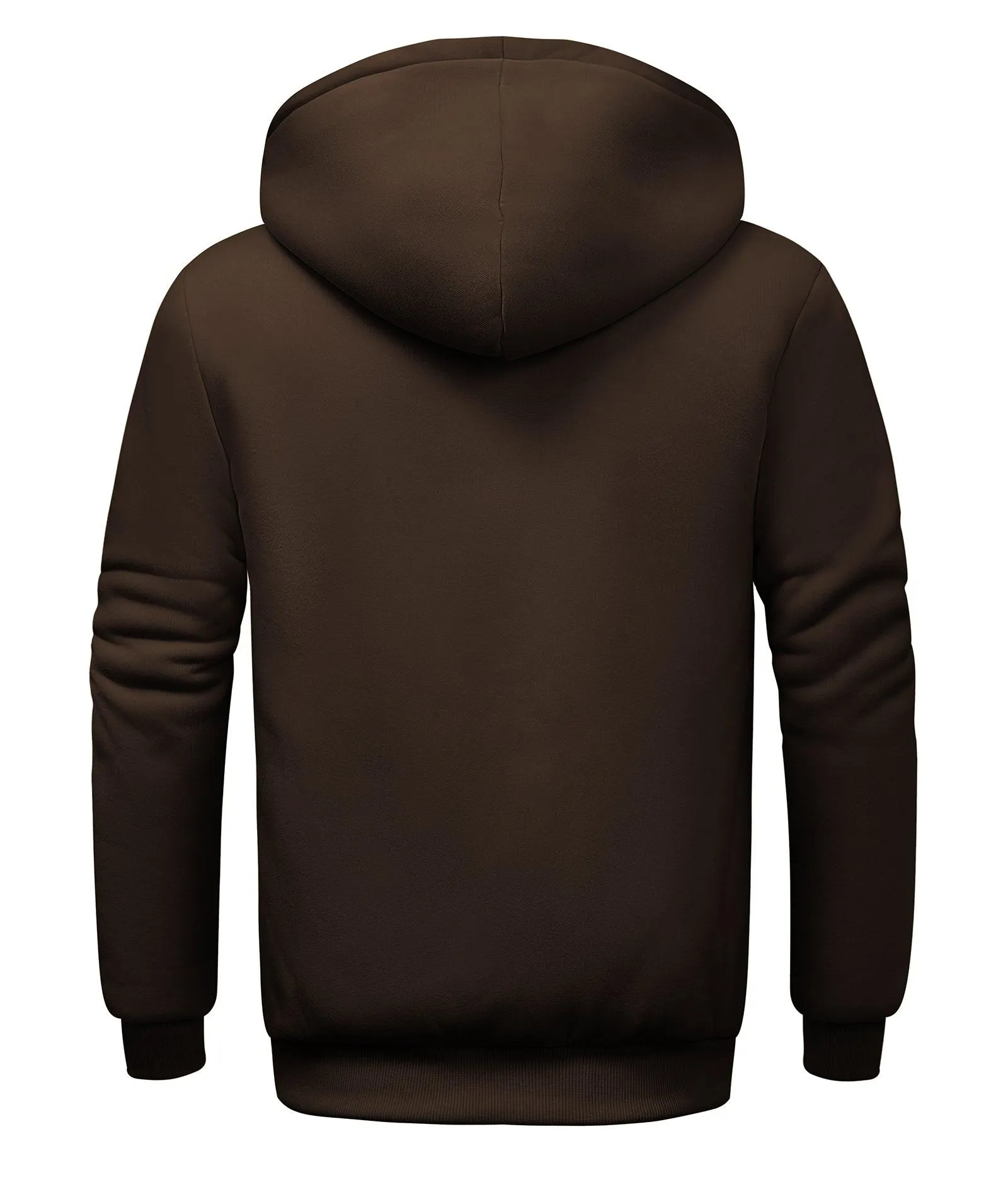 Men's Solid Color Sherpa Fleece Lined Hoodie-ZPK006403