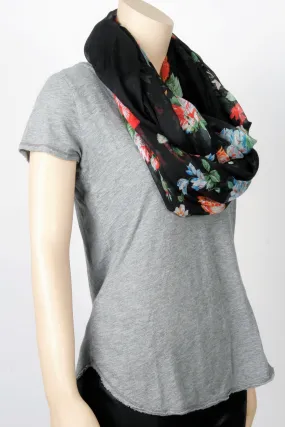 NWOT Charlotte Russe Black Floral Infinity Scarf