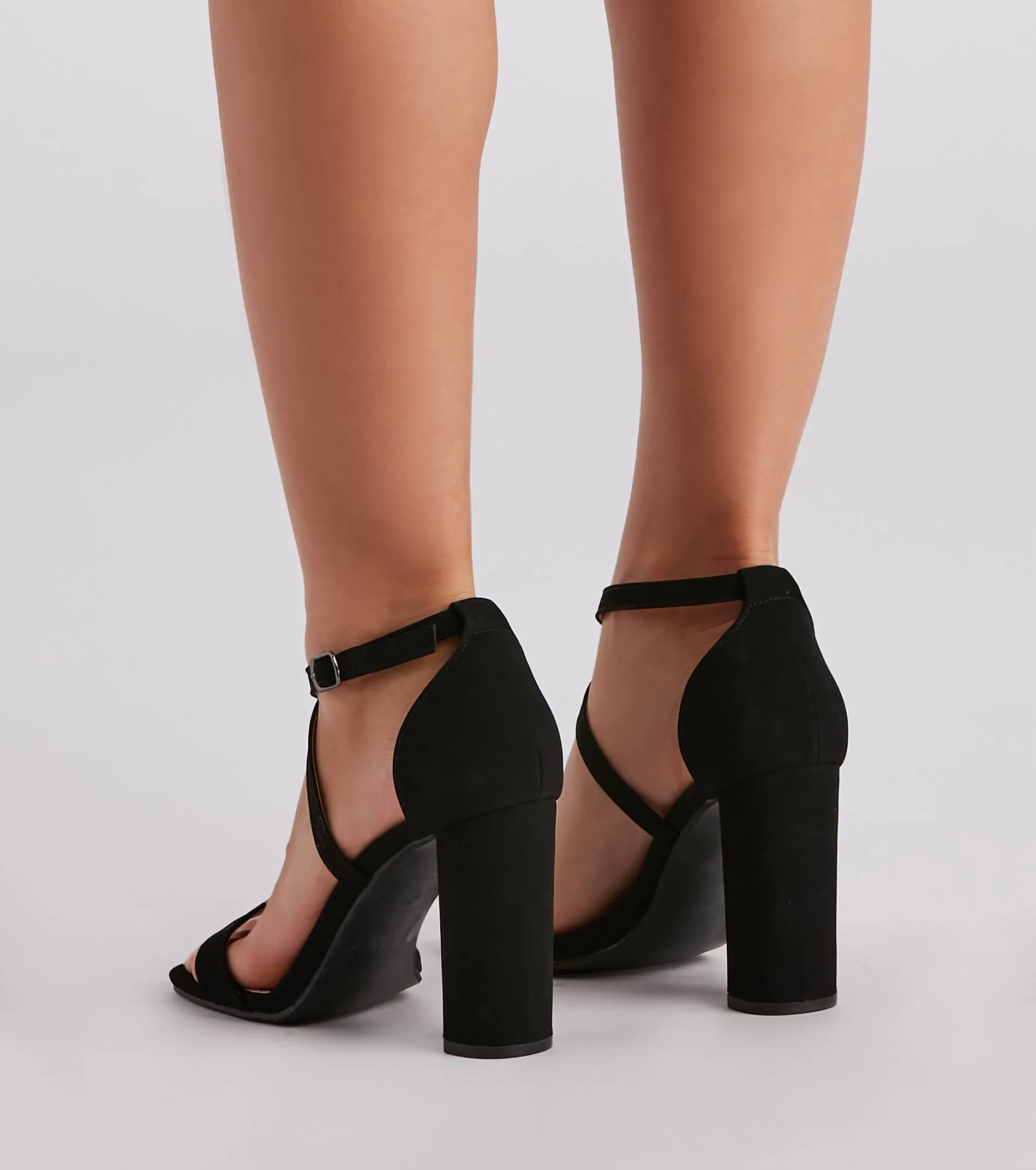 One And Only Nubuck Block Heels