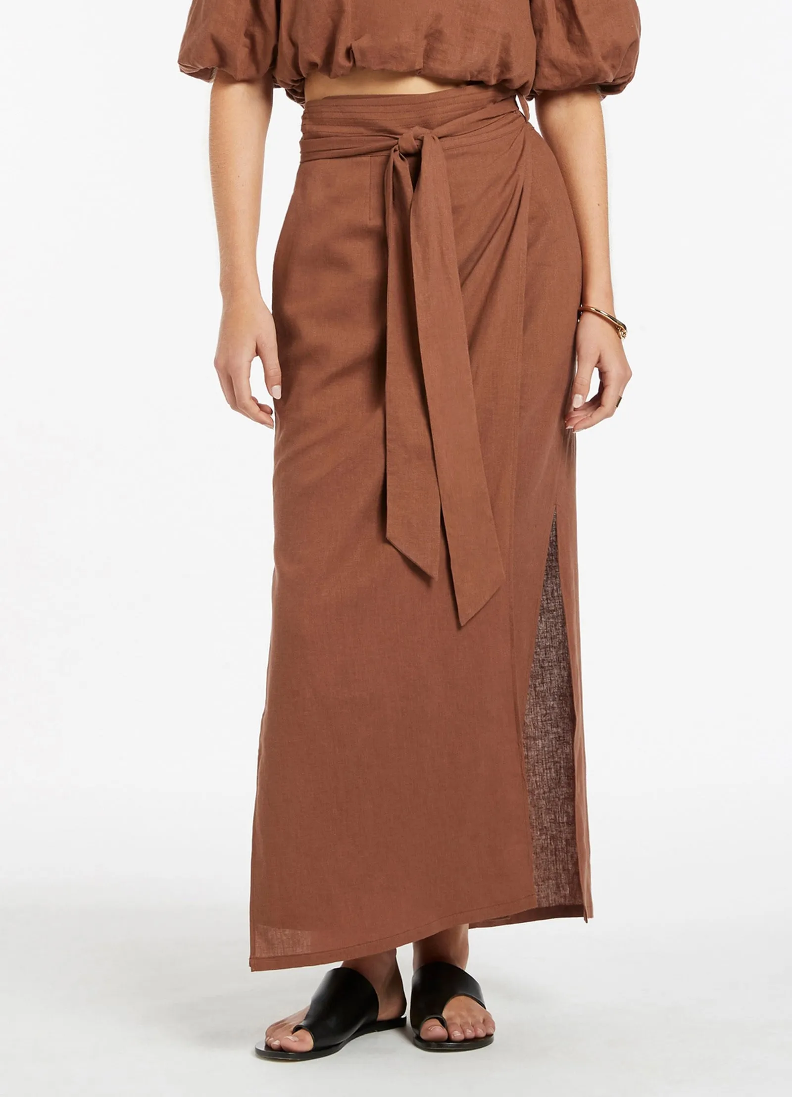 Palmas Straight Skirt/Sarong - Desert Brown